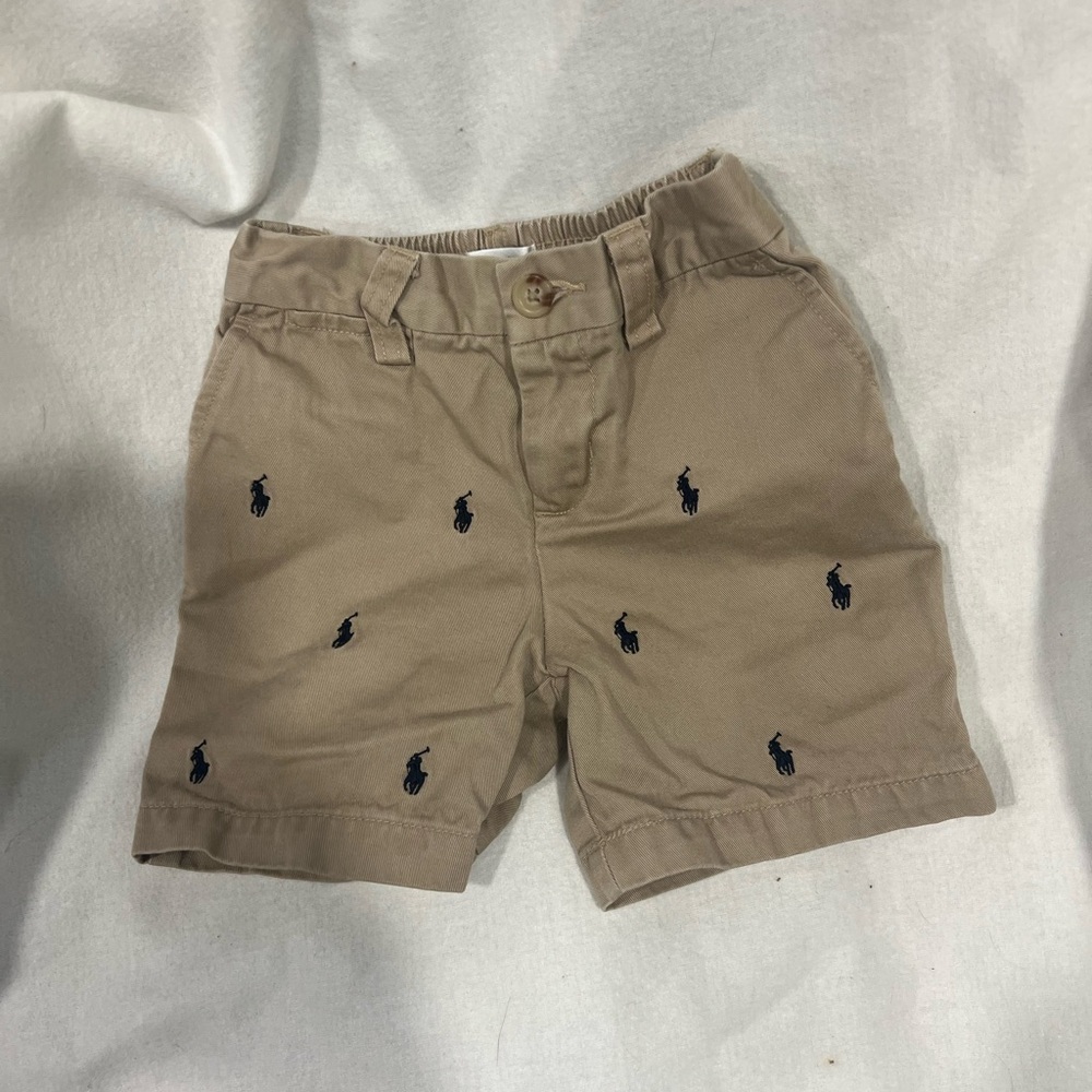 Ralph Lauren Polo Horse Tan Shorts with Embroidered Logo Size 2